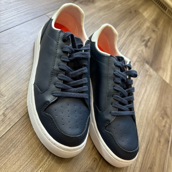 SWIMS Avenue Leather Sneaker Casual Shoes Navy Men’s Size 8 New in Box - Picture 2 of 13
